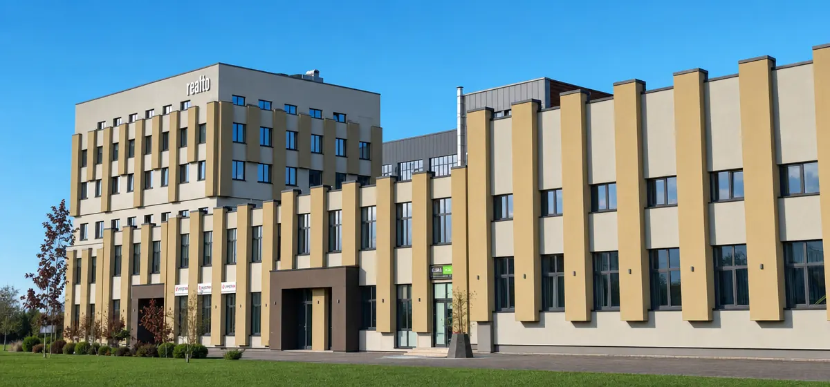 Hausmaņa biroji ar Ervitex D ieeju un otrā stāva logiem